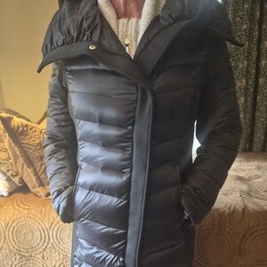 T Tahari Women's Midnight Black Puffer Coat